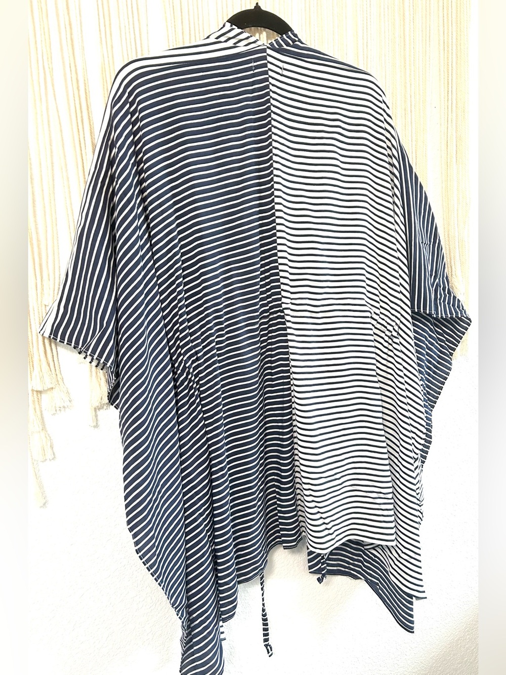 LANDS END Striped Kimono Cover-Up in Navy & White - Picture 10 of 10